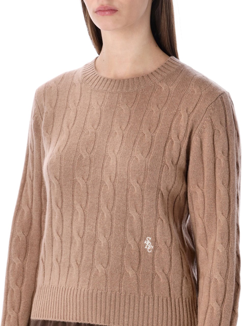 Sporty & Rich S&R Cable Knit Marrone Beige