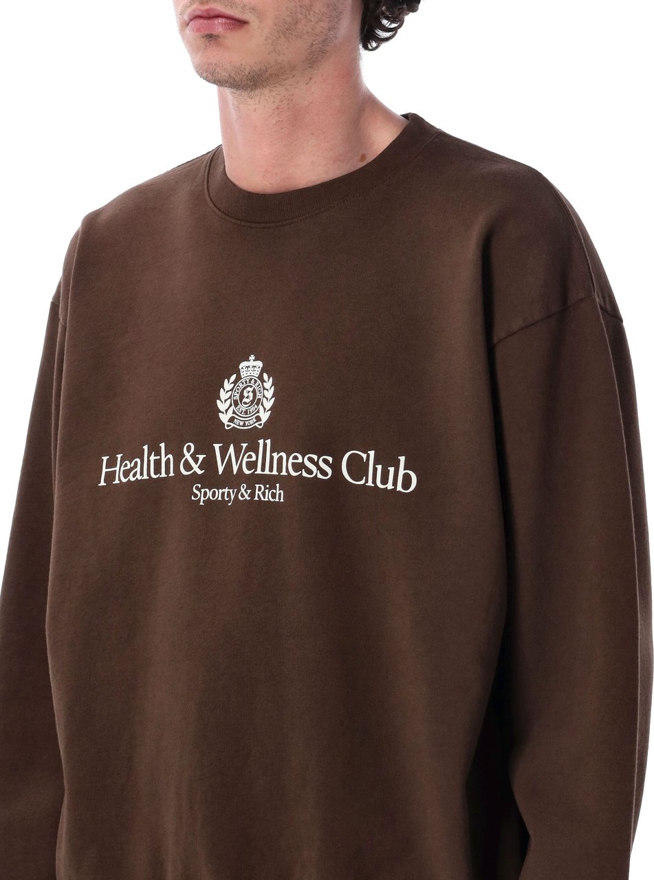 Sporty & Rich H&W Crest Crewneck Marrone Bruin