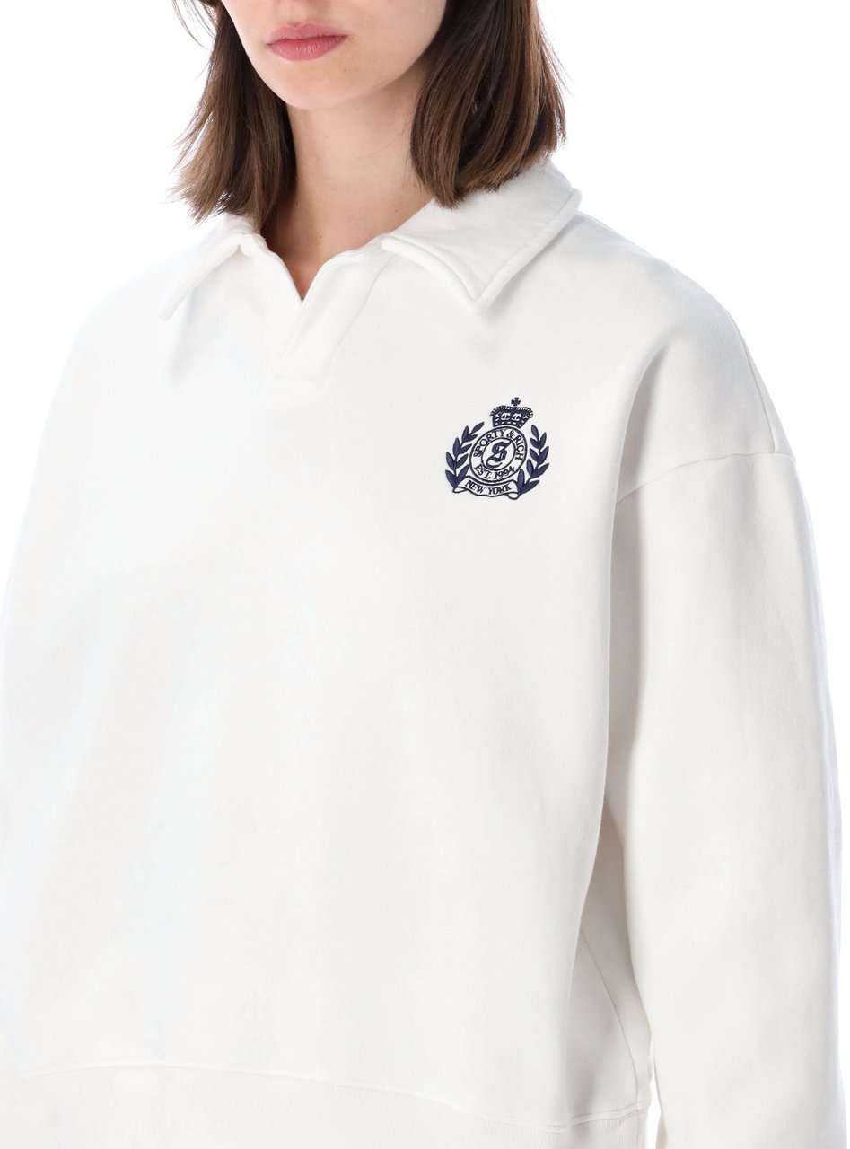 Sporty & Rich New York Polo Sweatshirt Bianco Wit
