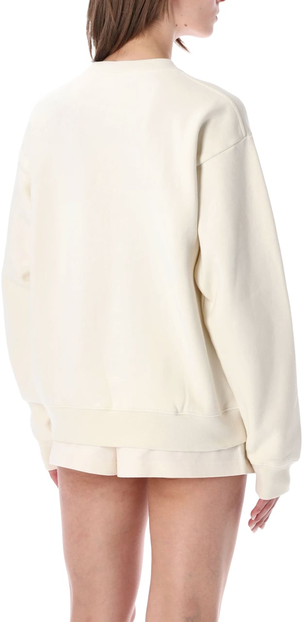 Sporty & Rich Country Club Varsity Crewneck Ecru Navy Wit