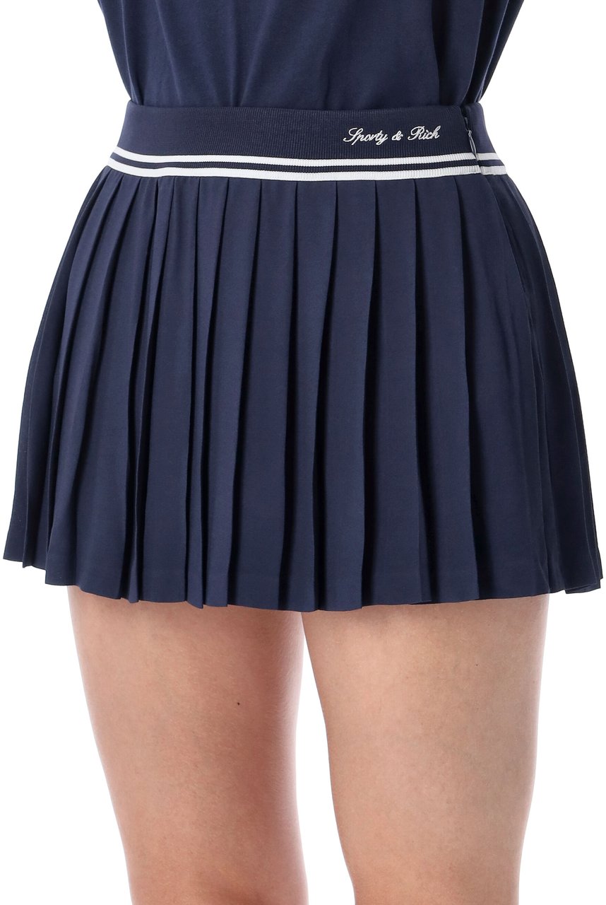 Sporty & Rich Tennis Mini Skirt Dark Navy White Navy
