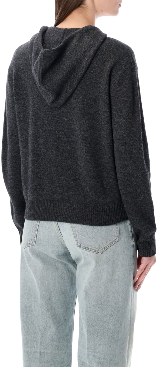 Sporty & Rich S&R Cashmere Zip Hoodie Grigio Grijs