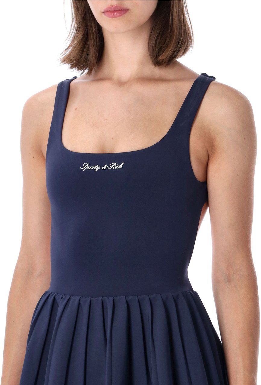 Sporty & Rich Tennis Mini Dress Dark Navy White Navy