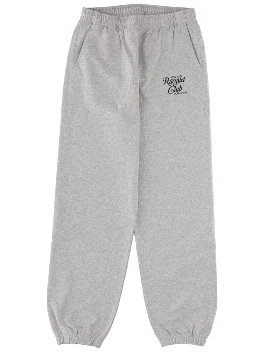 Sporty & Rich Nyrc Cotton Oversized Sweatpants Grijs