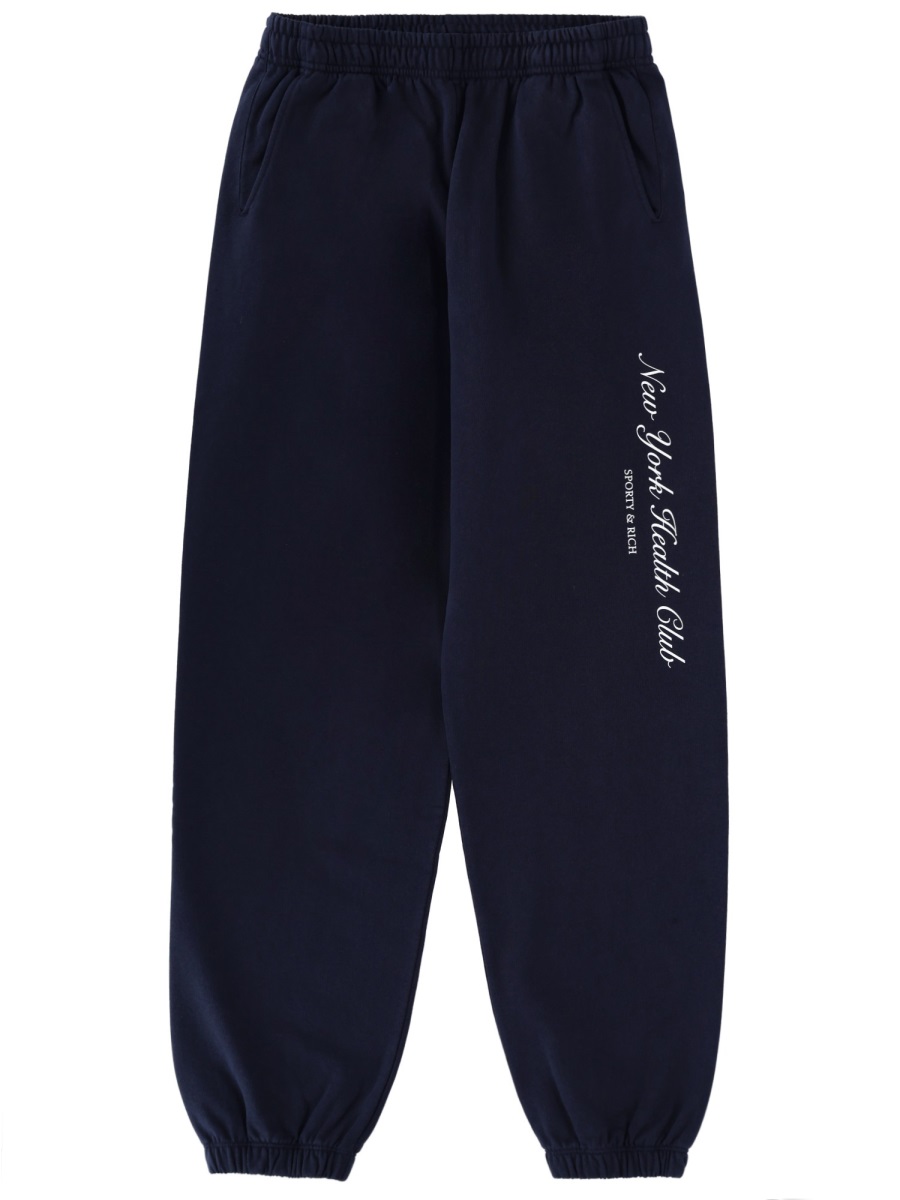 Sporty & Rich Relaxed Cotton Side-Pocket Sweatpants Blauw