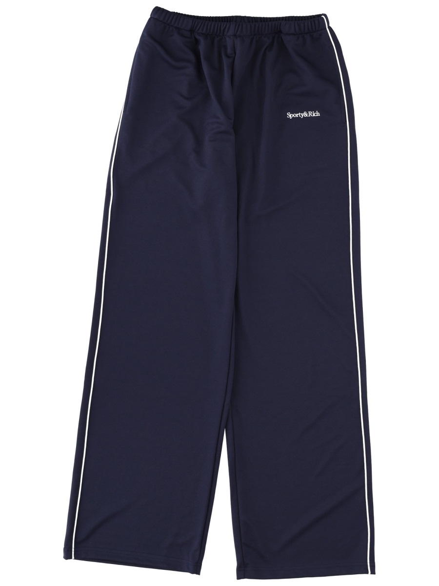 Sporty & Rich Relaxed Polyester Piping Pants Blauw