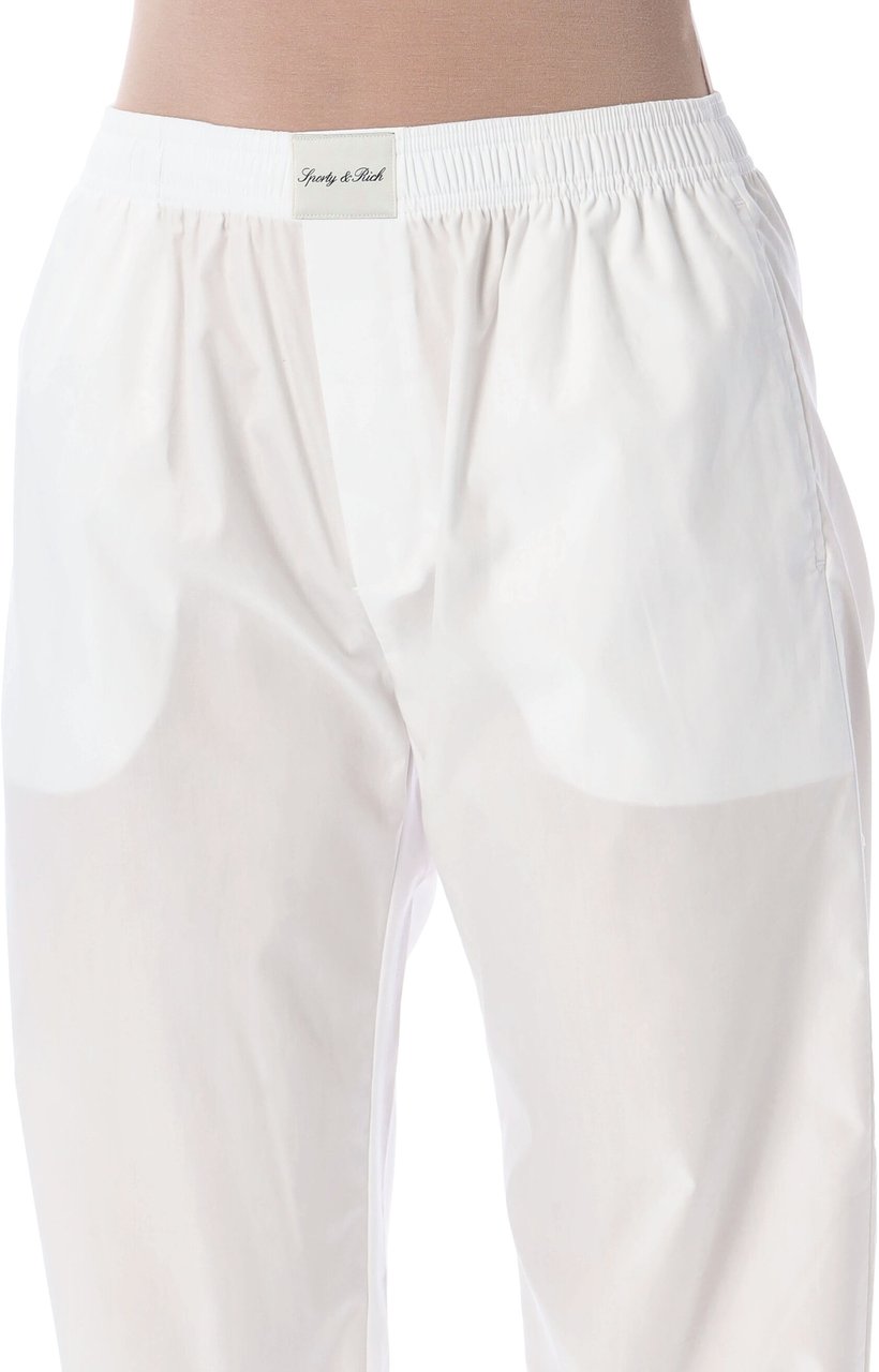 Sporty & Rich Popeline Pijama Pant Bianco Wit