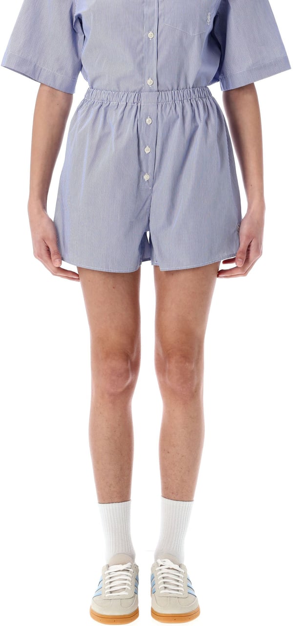 Sporty & Rich Boxer Short Striped Blu Blauw