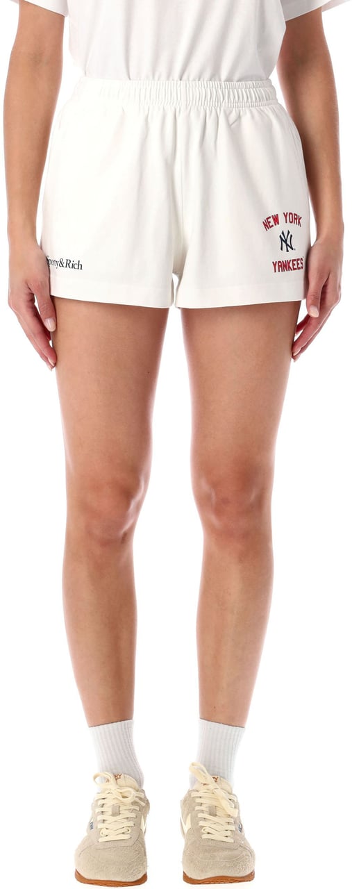 Sporty & Rich Short Yankees Bianco Wit