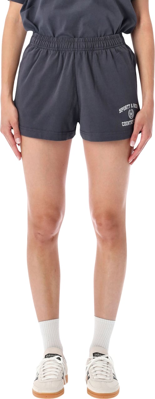 Sporty & Rich Varsity Short Carbon Choco Donkergrijs