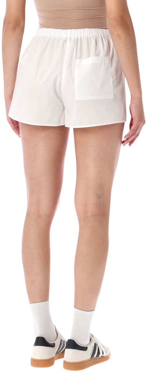 Sporty & Rich Popeline Short Signatire Bianco Wit