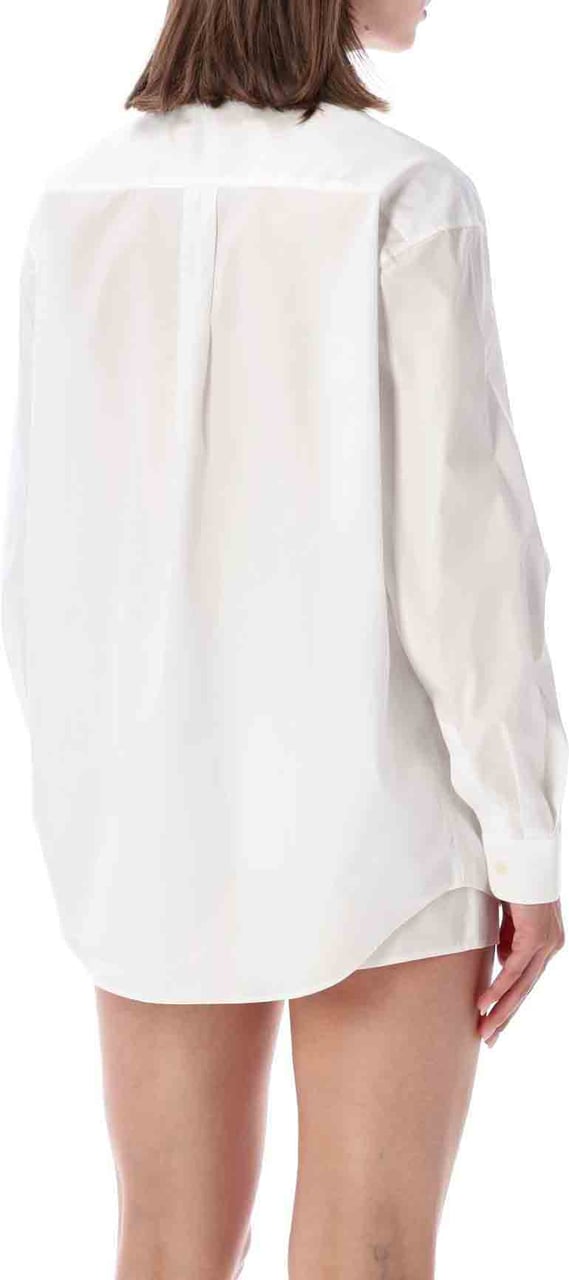 Sporty & Rich Oversized Shirt Signature Bianco Wit