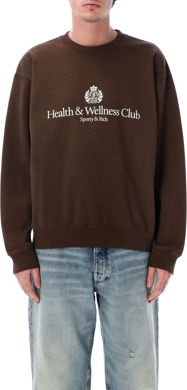 Sporty & Rich H&W Crest Crewneck Marrone Bruin