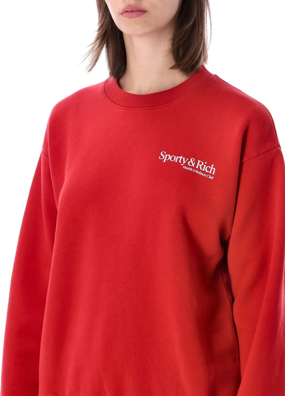 Sporty & Rich Modern Crewneck Ruby White Rood