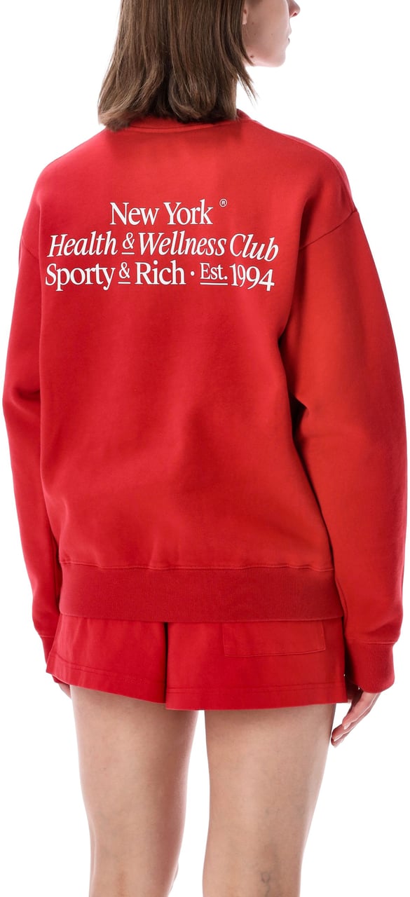 Sporty & Rich Modern Crewneck Ruby White Rood