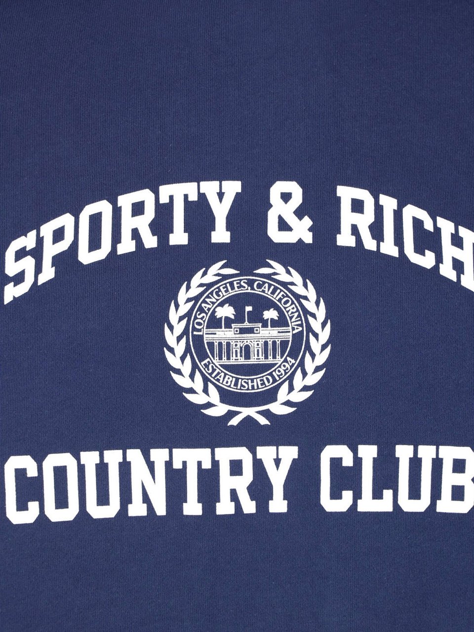 Sporty & Rich Navy Crewneck Sweatshirt with 'Country Club' Emblem Blauw