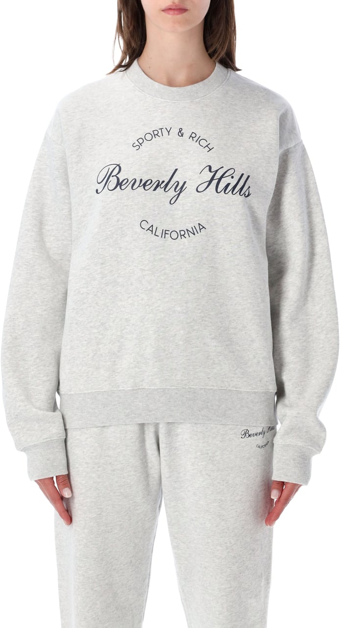 Sporty & Rich Bevrly Crewneck Heater Grey Lichtgrijs