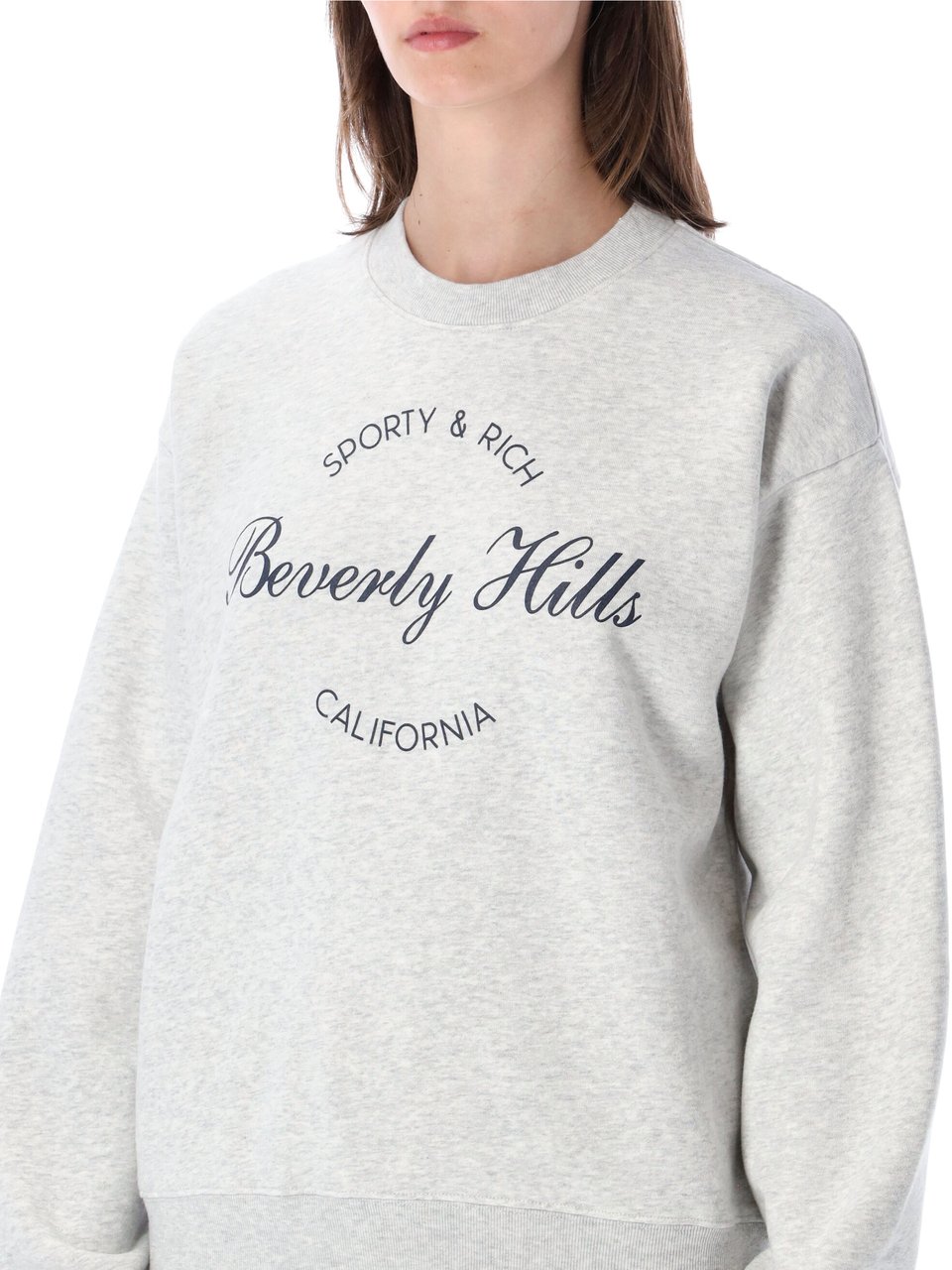 Sporty & Rich Bevrly Crewneck Heater Grey Lichtgrijs