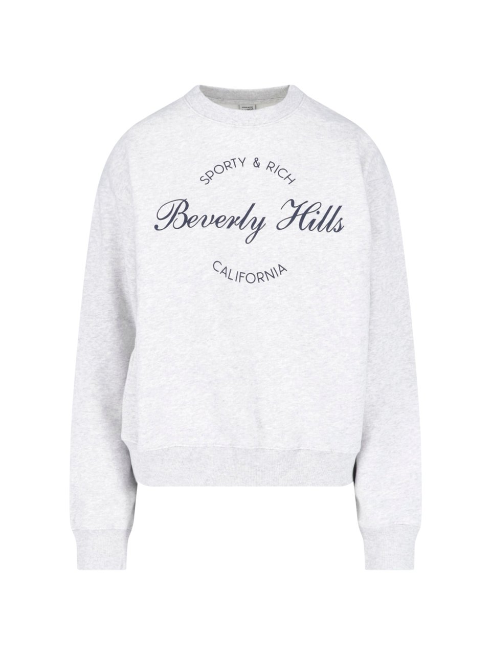 Sporty & Rich Light Grey Sweatshirt with Iconic Text Print Grijs