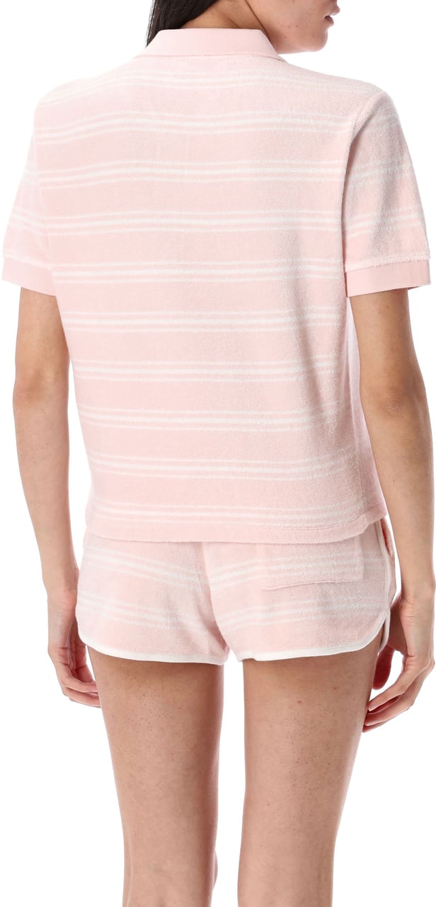 Sporty & Rich Terry Polo Pink Striped Roze