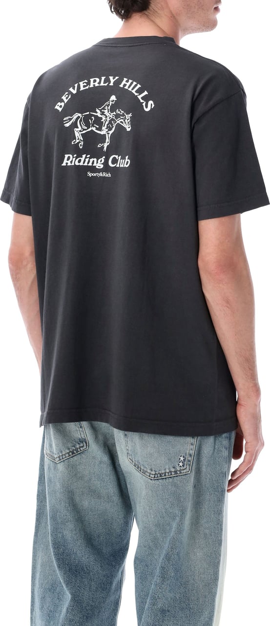 Sporty & Rich Sporty & Rich BH Riding Club cotton T-shirt Zwart