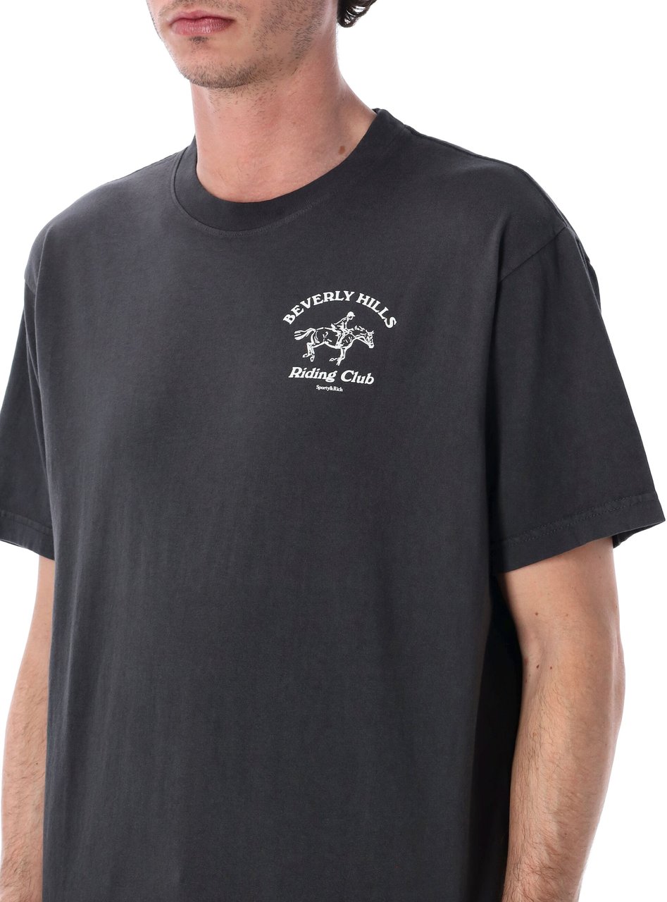 Sporty & Rich Sporty & Rich BH Riding Club cotton T-shirt Zwart