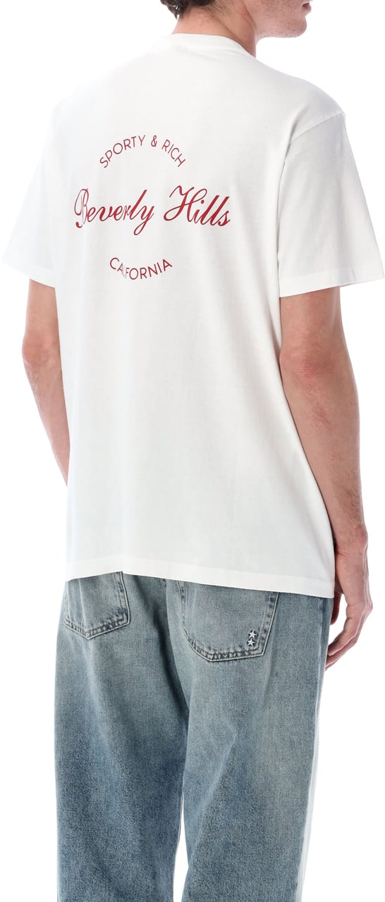 Sporty & Rich Sporty & Rich Beverly script cotton T-shirt Wit
