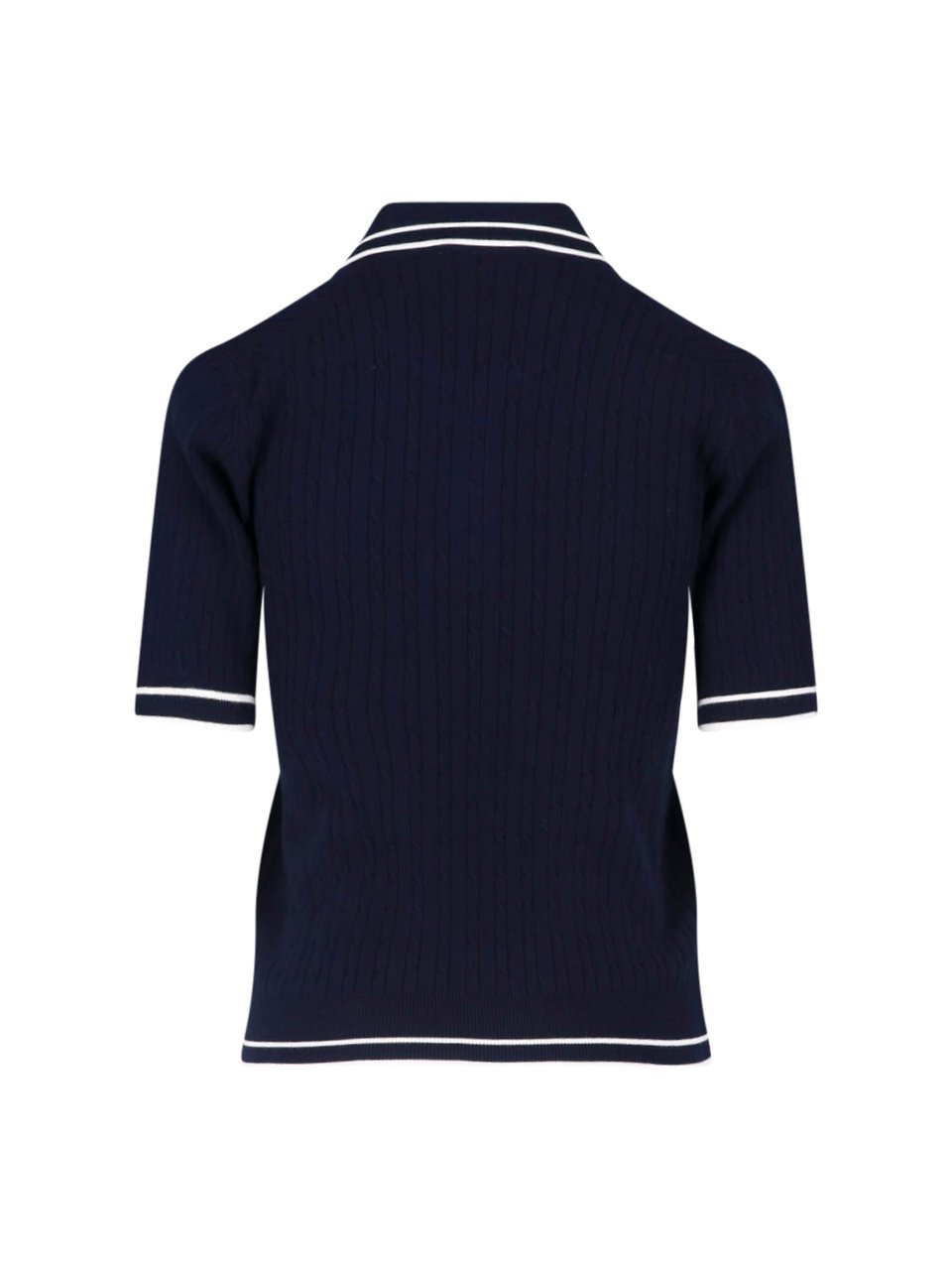 Sporty & Rich Navy Blue Short-Sleeve Polo Shirt Blauw