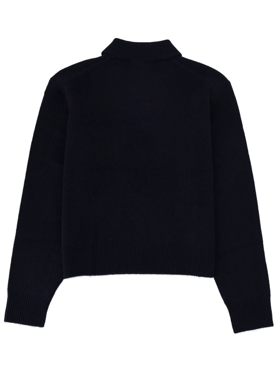 Sporty & Rich Cashmere-Blend Cropped Polo Shirt Zwart