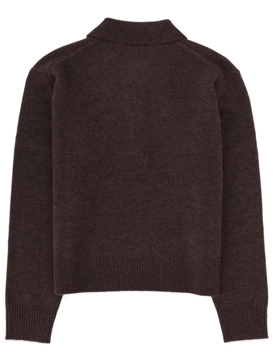 Sporty & Rich Cashmere-Blend Cropped Polo Shirt Zwart