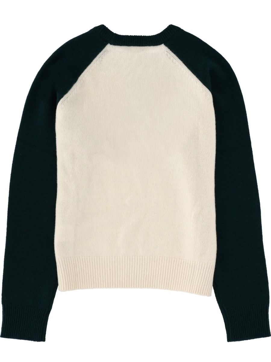 Sporty & Rich Two-Tone Cashmere-Blend Crewneck Jersey Neutraal