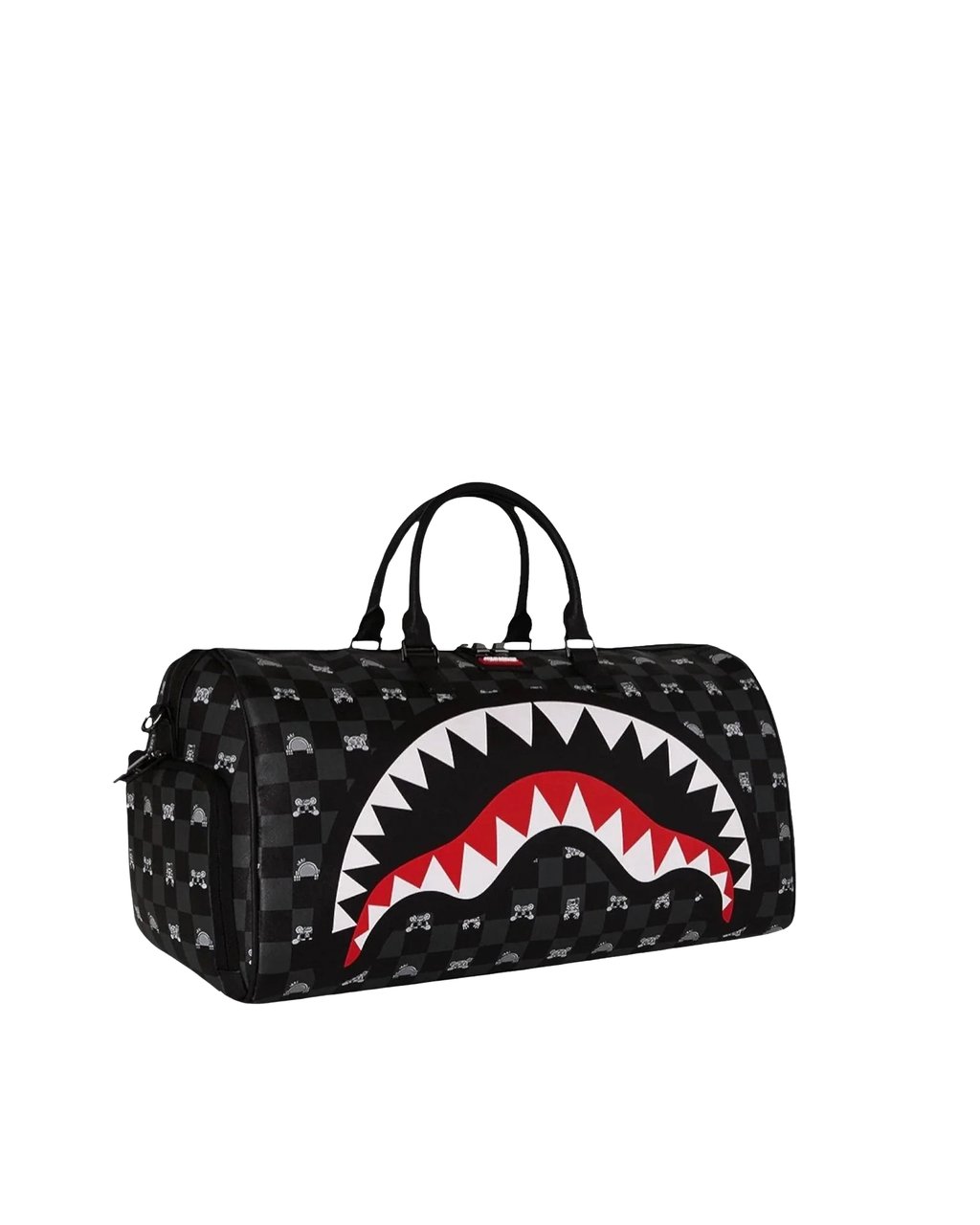 Sprayground Cylindrical Eco Leather Duffle Bag with Shark Graphic Zwart