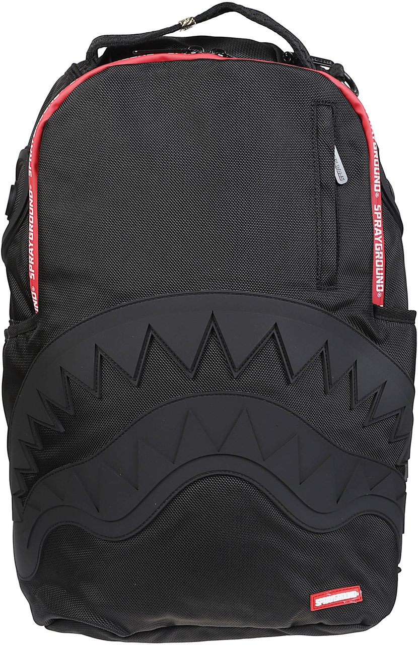 Sprayground Printed Zipper Shark Dlxr Backpack Black Zwart