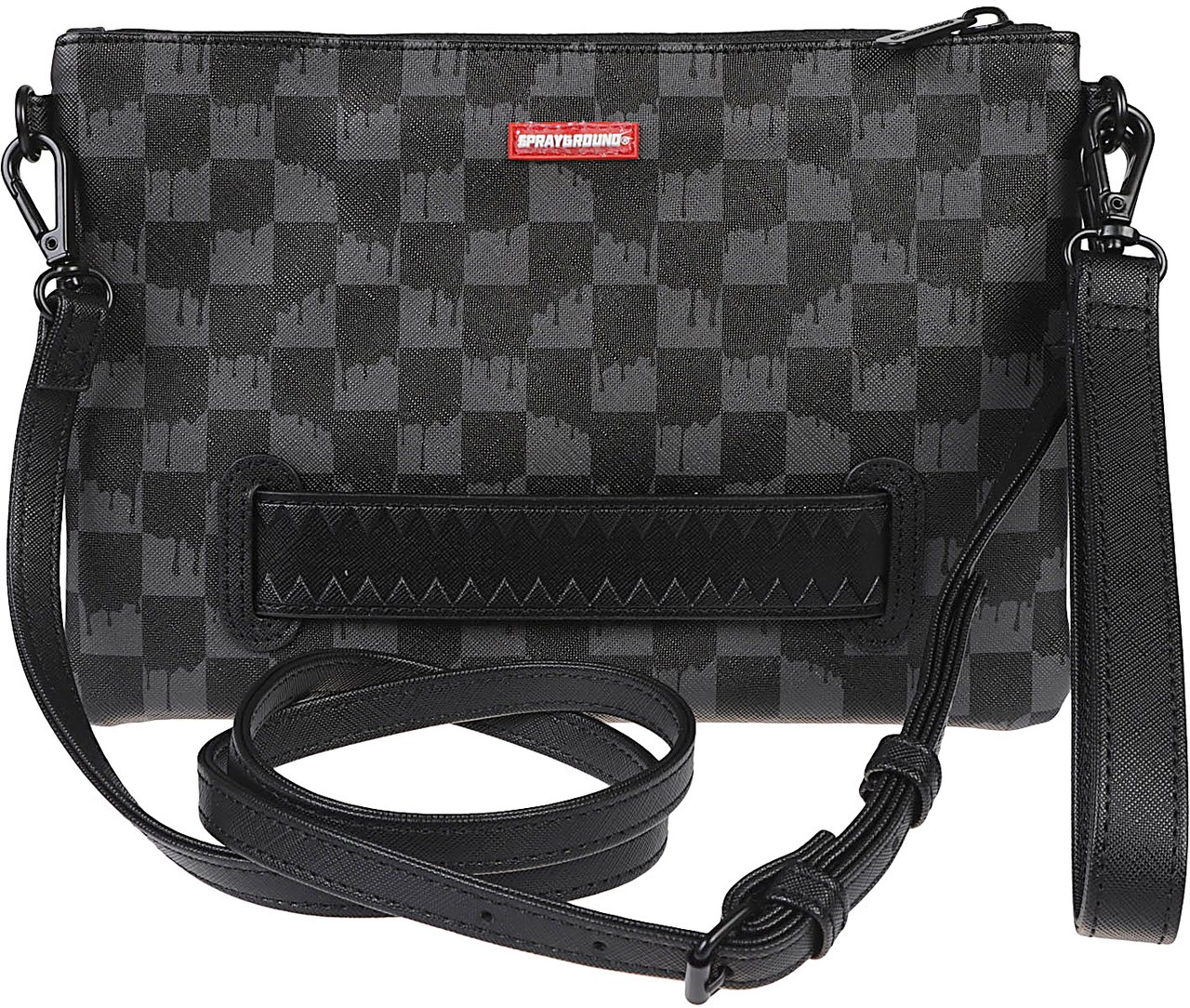Sprayground Dripping Sharks In Paris Crossover Clutch Bag Black Zwart