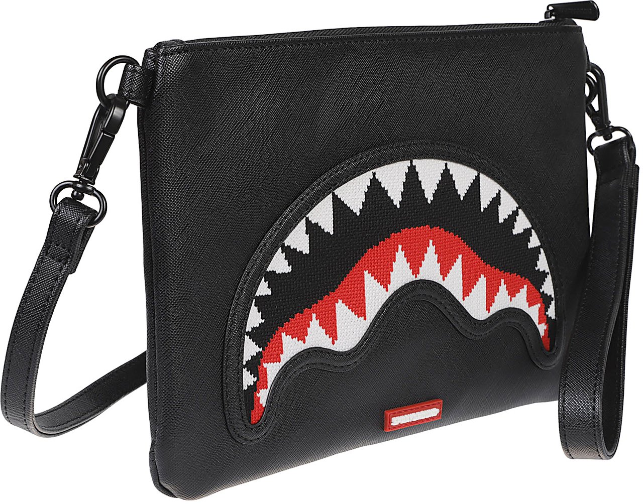Sprayground Fly Knit Mouth Crossover Clutch Bag Black Zwart