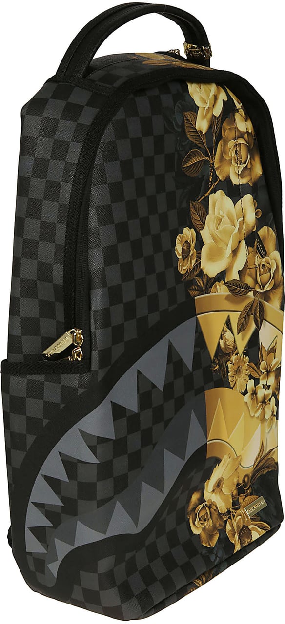 Sprayground Gold Floral Remix Backpack Black Zwart