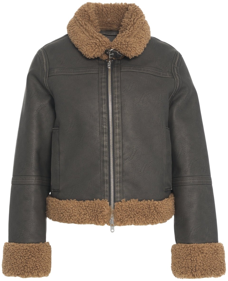 Stand Studio Faux leather jacket 'Lorelle' Zwart