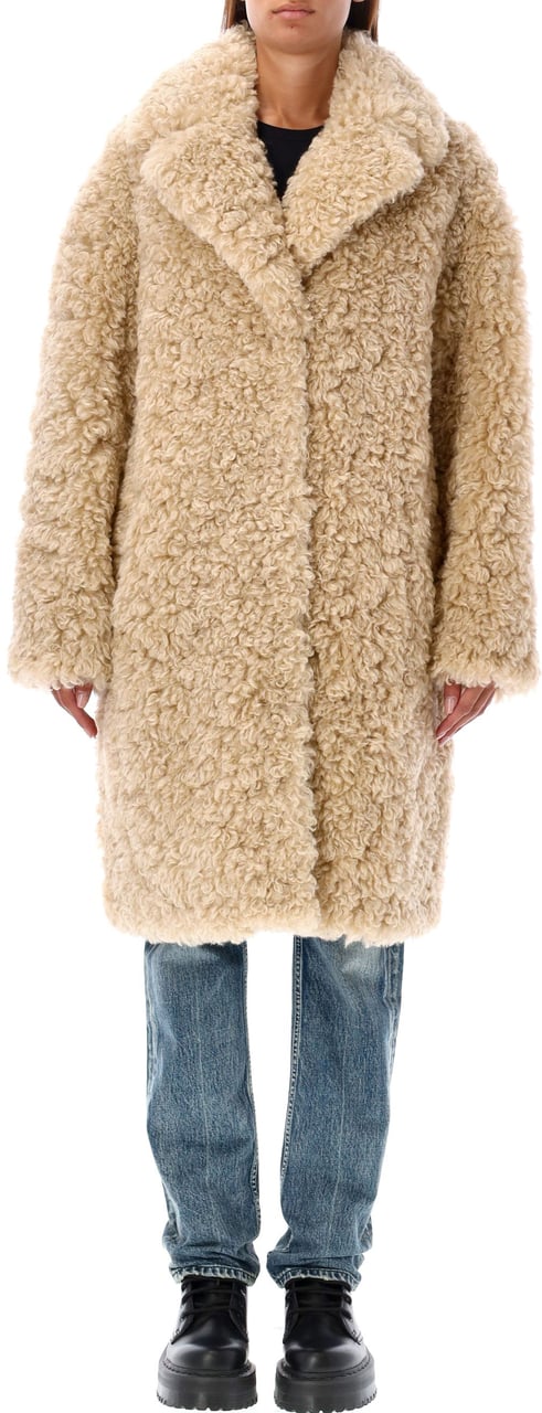 Stand Studio Camille Cocoon Coat Curled Natural Beige Beige