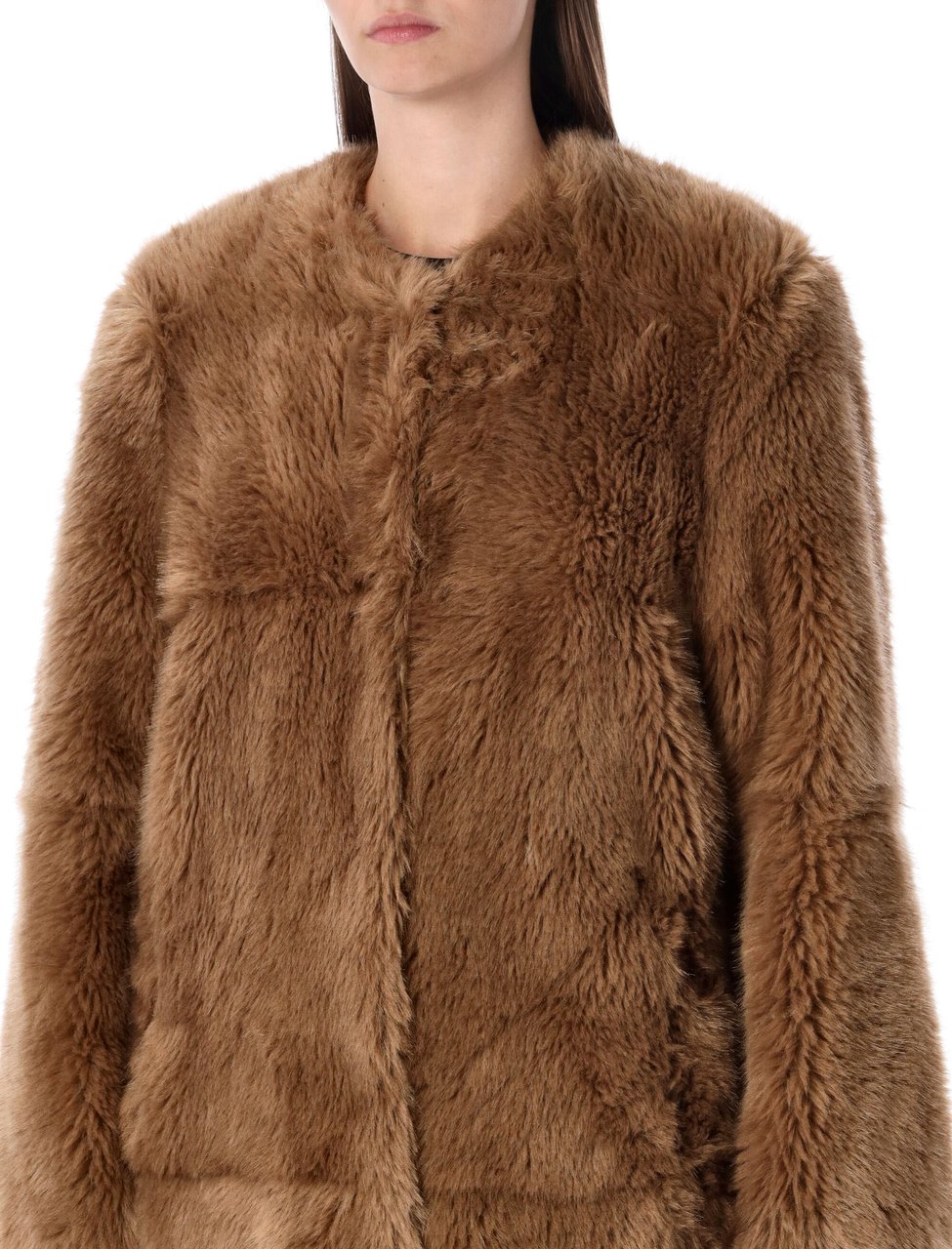Stand Studio Hilma Eco Fur Coat Nougat Bruin