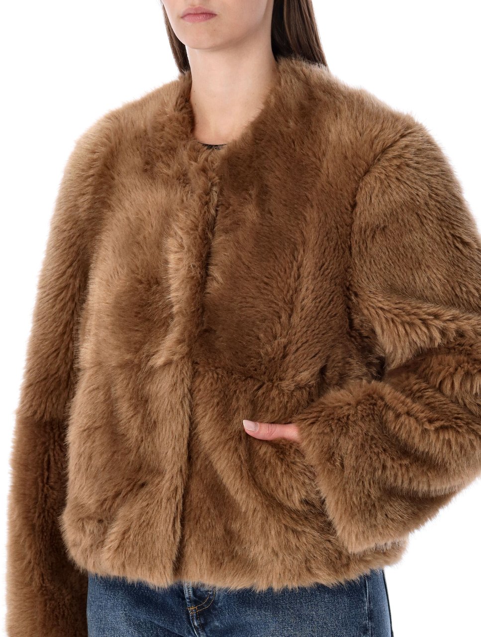 Stand Studio Halle Eco Fur Jacket Nougat Bruin