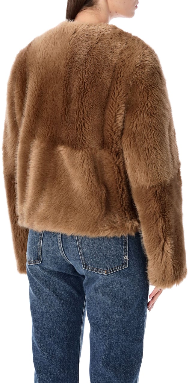 Stand Studio Halle Eco Fur Jacket Nougat Bruin