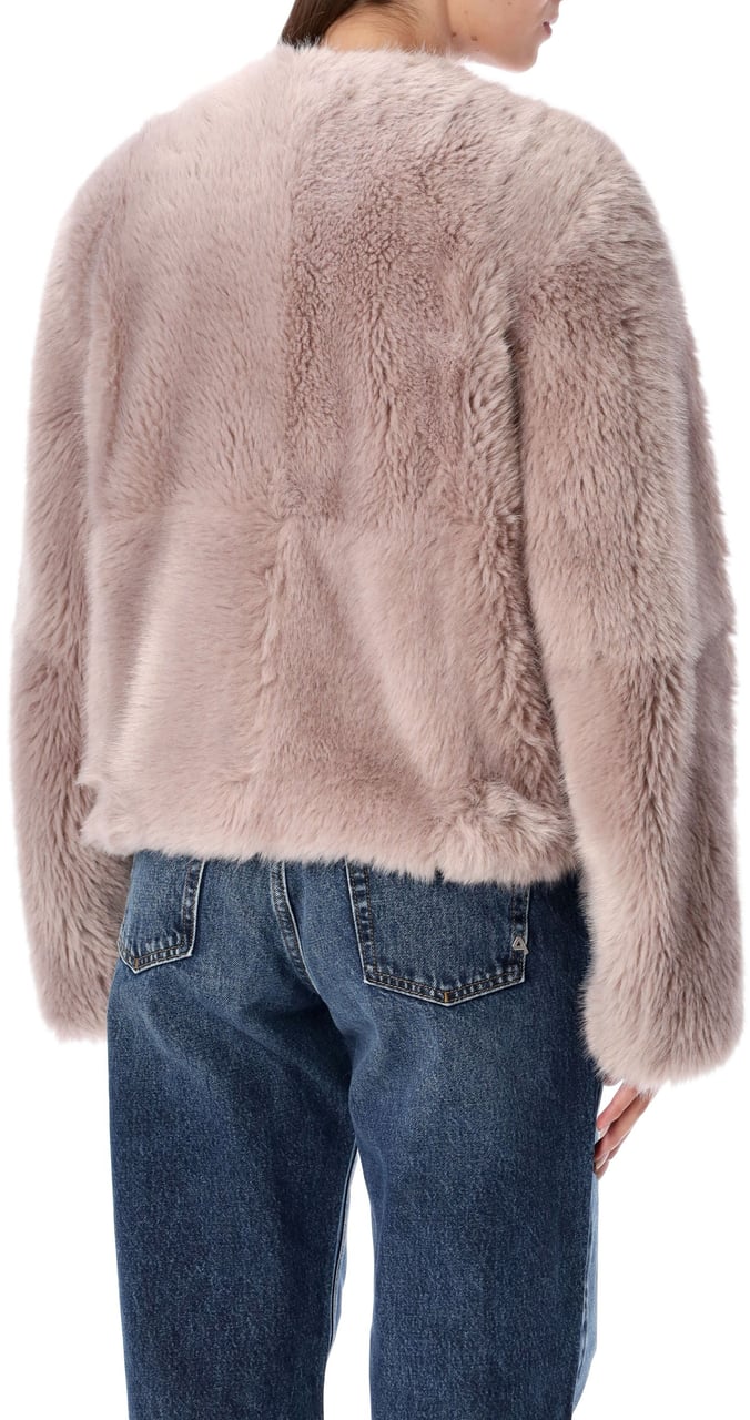 Stand Studio Halle Eco Fur Jacket Dusty Rose Roze