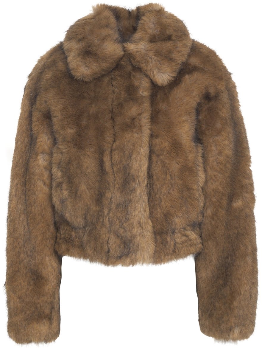 Stand Studio Faux fur jacket 'Lena' Bruin