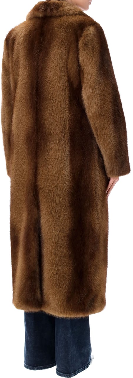 Stand Studio Nora Coat Eco Fur Luxe Natural Brown Bruin