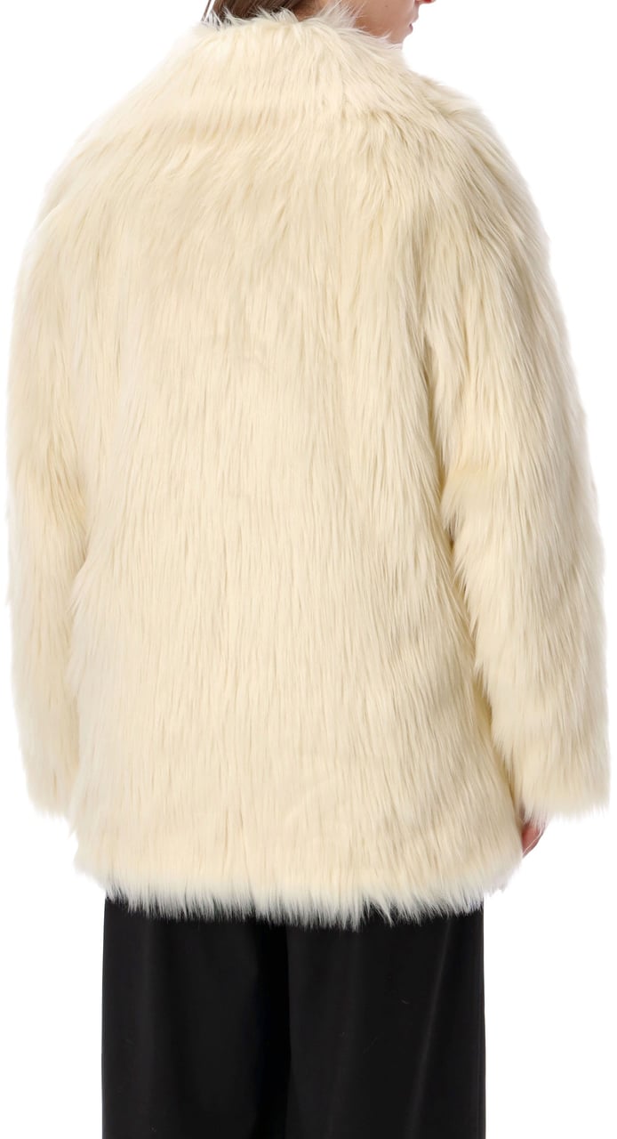 Stand Studio Katalina Eco Fur Furry Coat Bianco Wit