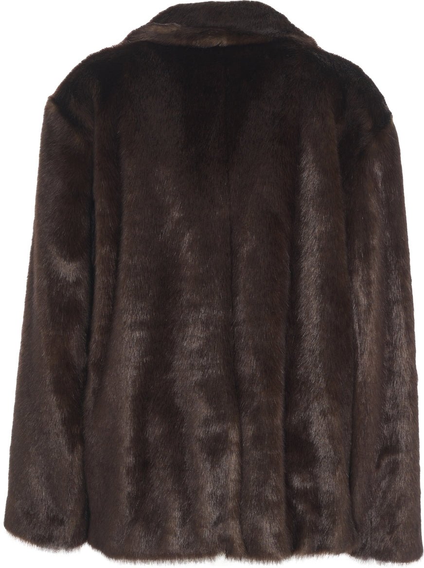 Stand Studio Faux fur jacket 'Evyn' Bruin