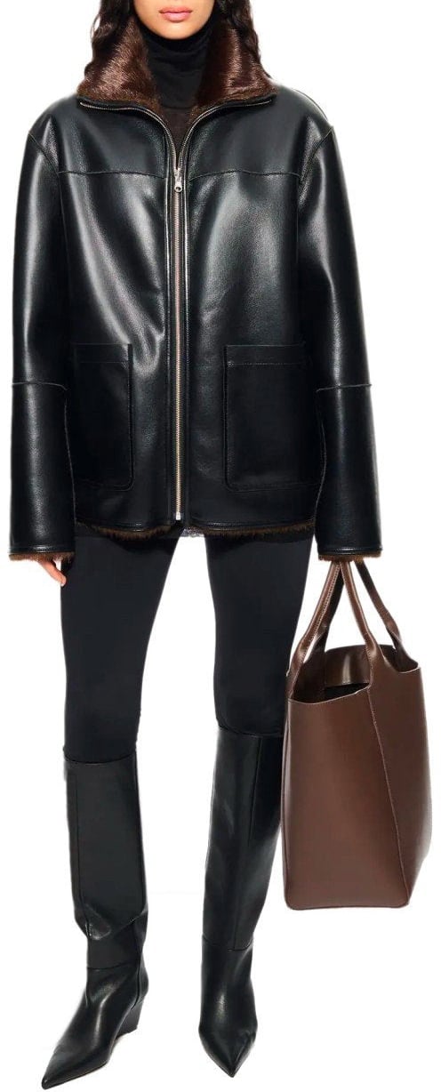 Stand Studio STAND STUDIO BRELLA REVERSIBLE JACKET Zwart