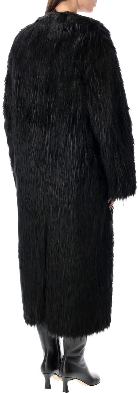 Stand Studio Carolina Eco Fur Coat Nero Zwart