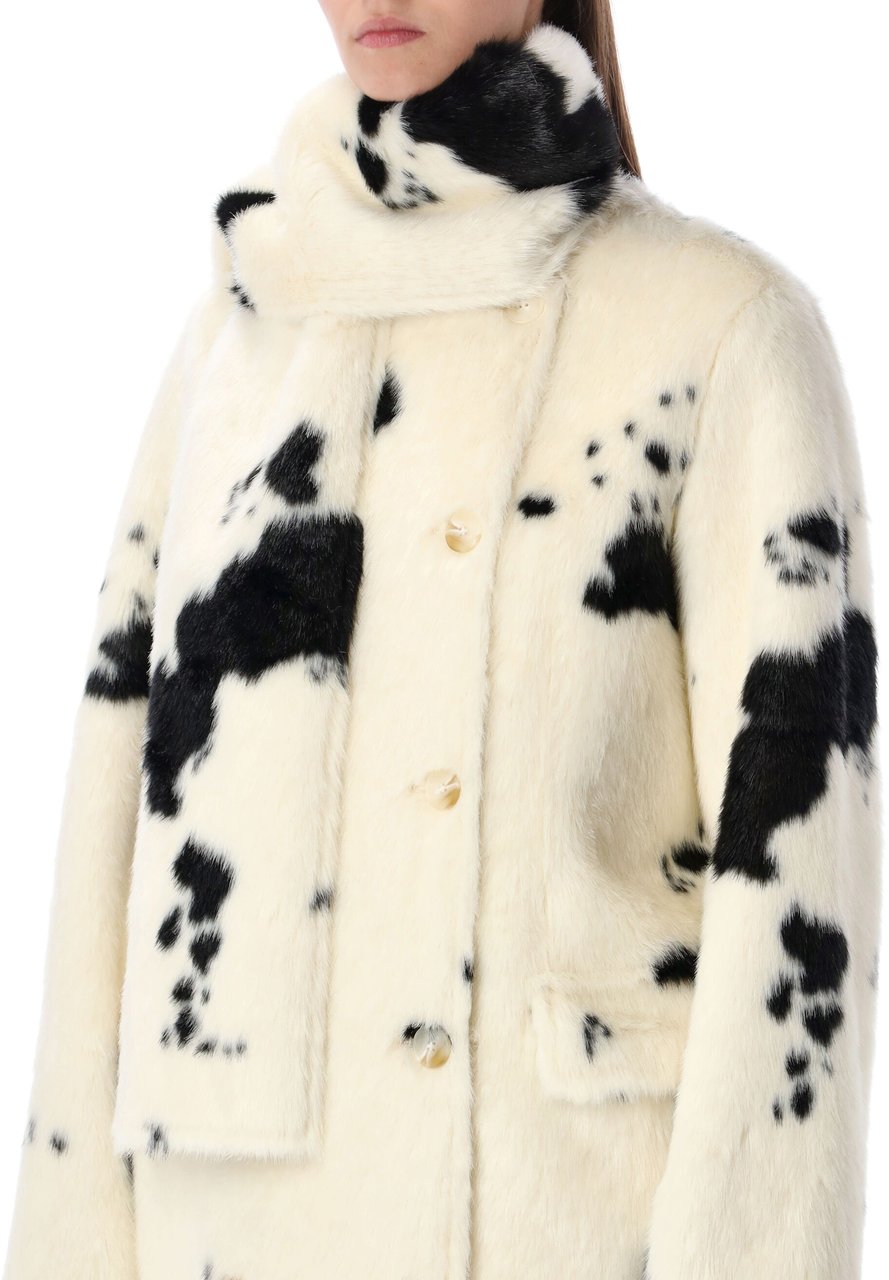 Stand Studio Palmer Eco Fur Cow Black Off White Zwart