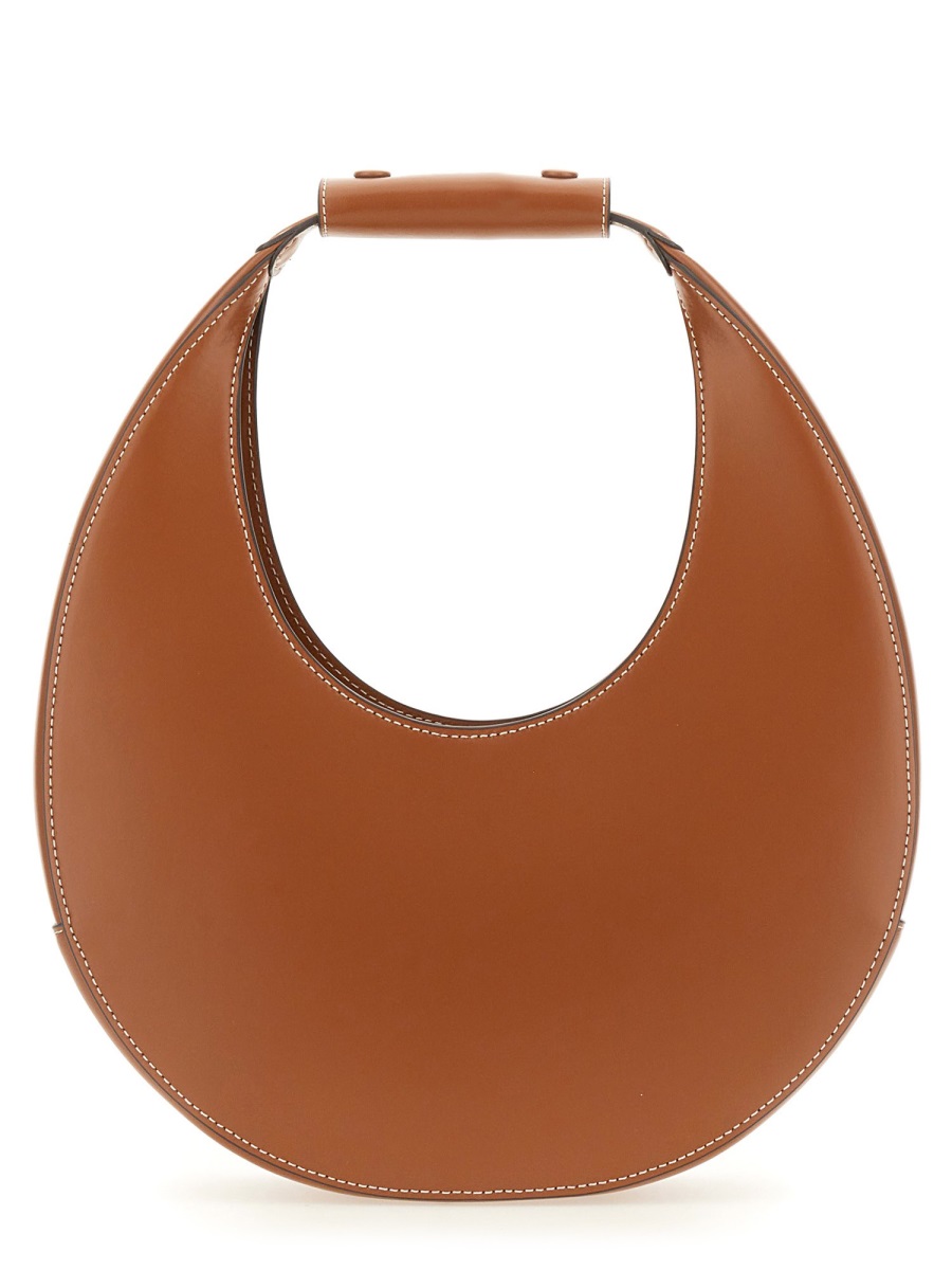 Staud Neutrals Moon Crescent-Shaped Leather Shoulder Bag Bruin